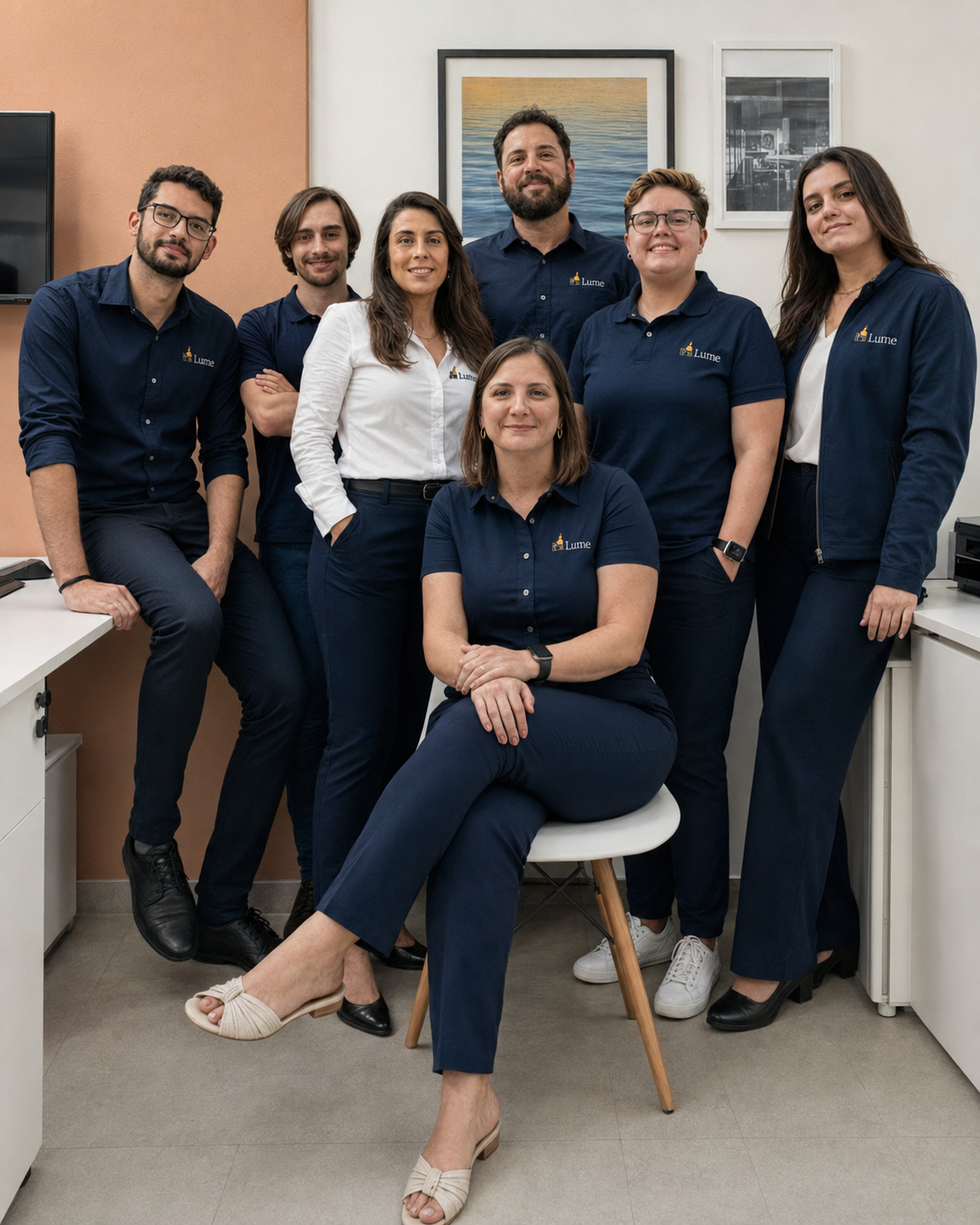Equipo de Lume reunido en la oficina